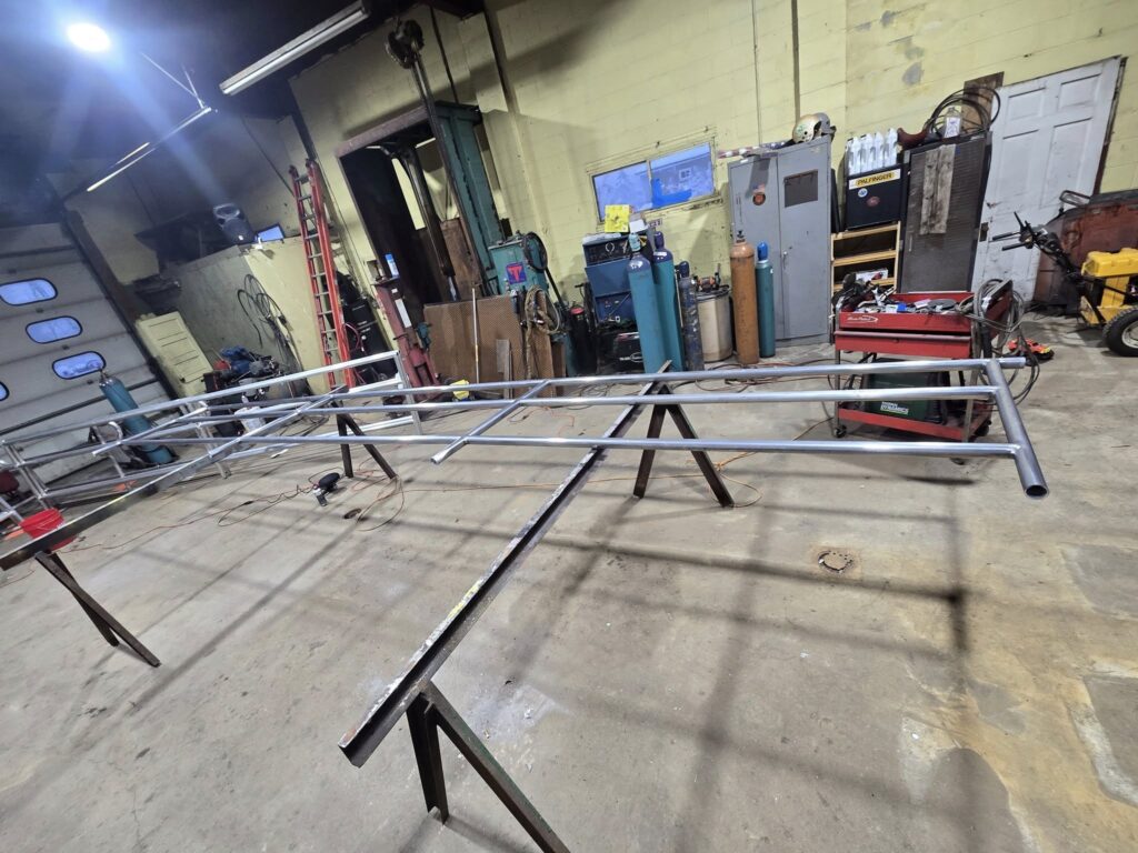 Custom steel frame fabrication in welding shop in Pennsylvania