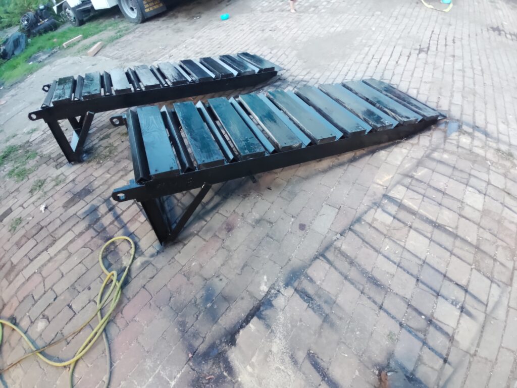 Custom steel loading ramps fabricated for equipment access