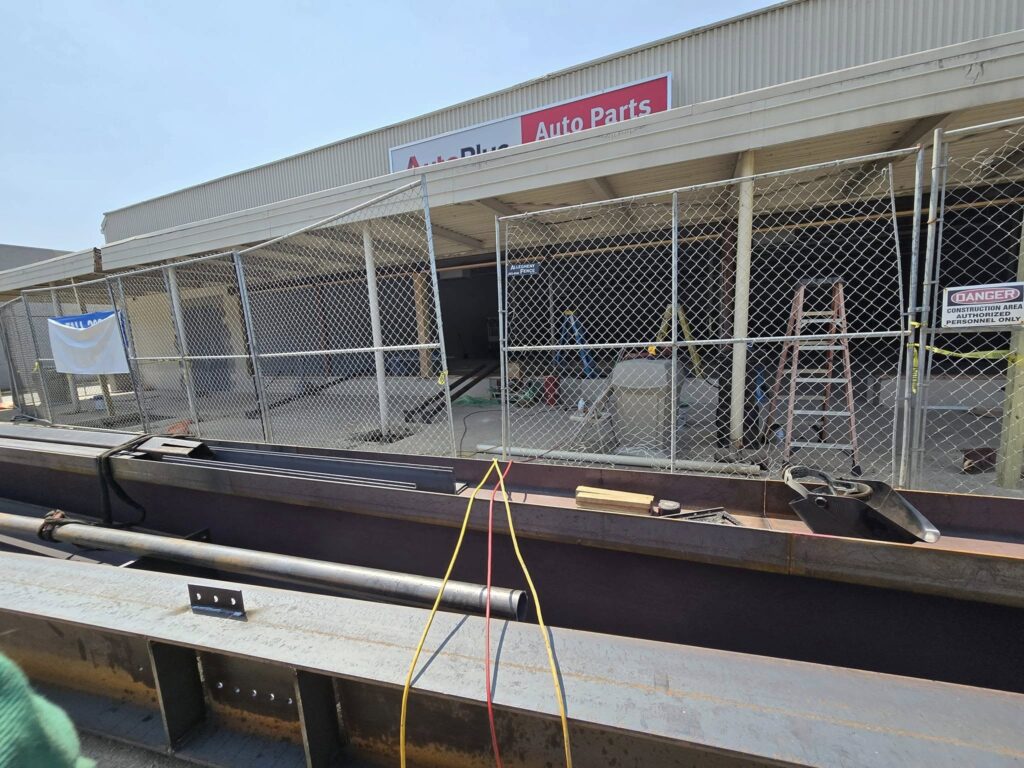 Structural steel beam fabrication for commercial building project in Pennsylvania