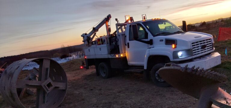 Mobile welding service truck providing on site welding at a commercial job site in Pennsylvania