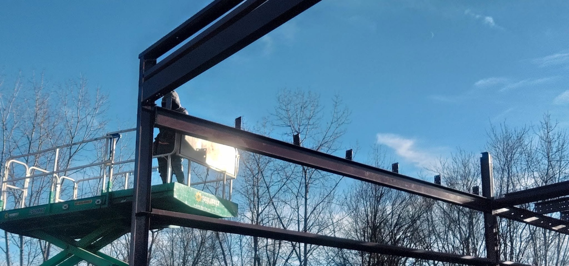 Structural steel fabrication and frame erection for a commercial building in Pennsylvania